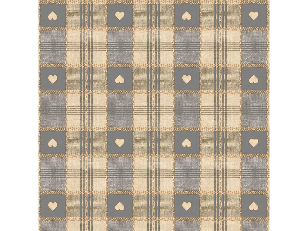 Le Chateau Oil Cloth Table Linen Per Metre Grey Hearts